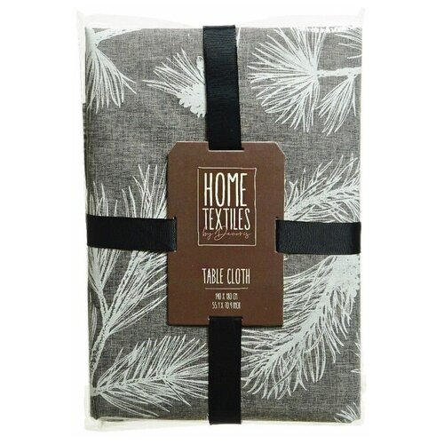 Скатерть снежная сосна полиэстер серая 180х140 см Kaemingk 521424 4056₽