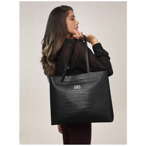 фото Вместительная сумка женская 2019705c k24 nero giorgio ferretti с длинными ручками/италия, 100% натуральная кожа