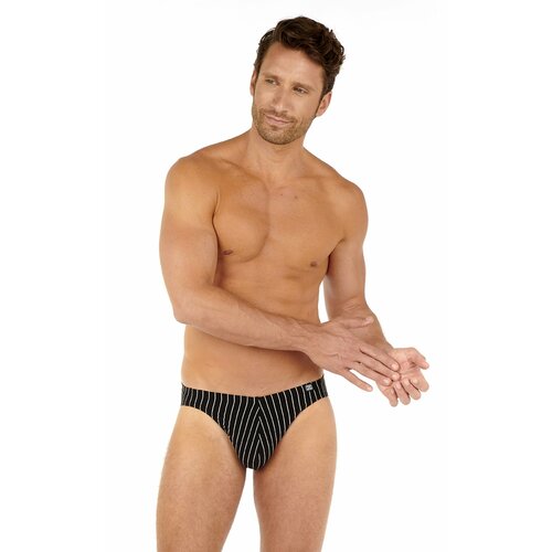 фото Трусы слипы hom, заниженная посадка, размер l, черный, белый