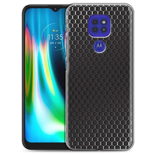 фото Дизайнерский силиконовый чехол для motorola moto e7 plus металл 100gadgets