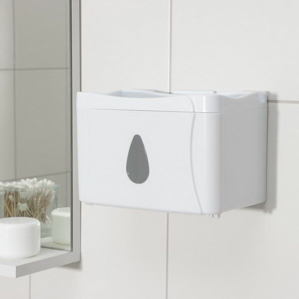 Диспенсер для туалетной бумаги, 22x13x14 см, цвет белый