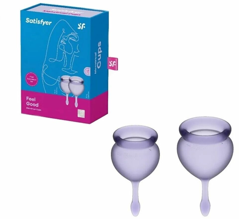 Satisfyer Менструальная чаша (2 шт. 15мл и 20мл) Feel good фиолетовая