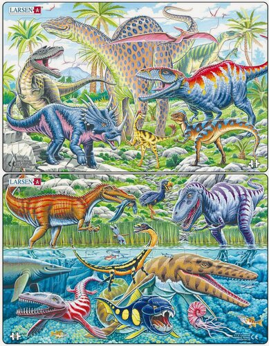 Изображение товара Пазлы для детей Larsen Дикая природа во времена динозавров 28 элементов, в ассортименте, интересные и развивающие