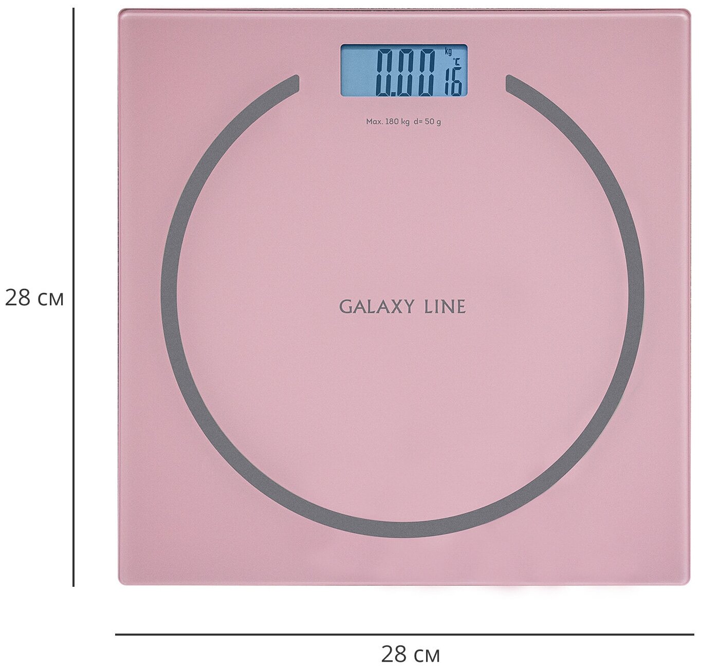 Весы напольные электронные, до 180 кг Galaxy GL 4815 розовый - фотография № 2