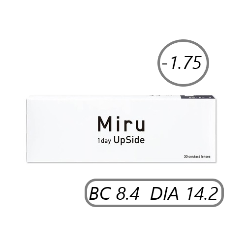 Контактные линзы Menicon Miru 1day Upside, 30 шт., R 8, 4, D -5, 25, прозрачный, Menicon SAS, бесцветный/прозрачный, мипафилкон А  - купить