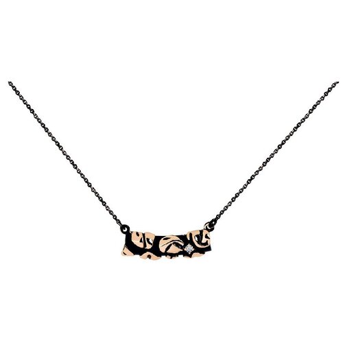 Колье RUSGOLDART, красное золото, 585 проба, фианит, длина 45 см., красный