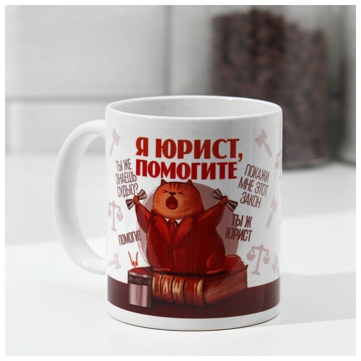 фото Кружка Юрист кот, книга, 320 мл