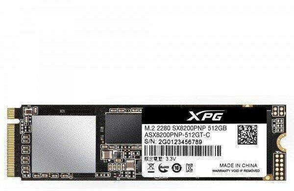 Твердотельный накопитель SSD M.2 512 Gb A-Data XPG SX8200 Pro Read 3500Mb/s Write 2300Mb/s 3D NAND TLC