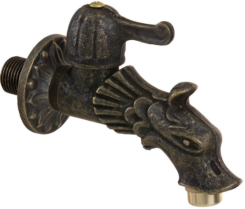 фото Кран шаровой водоразборный латунный, декоративное литье (нар) - 1/2", ДРАКОН. Santera ST202LE