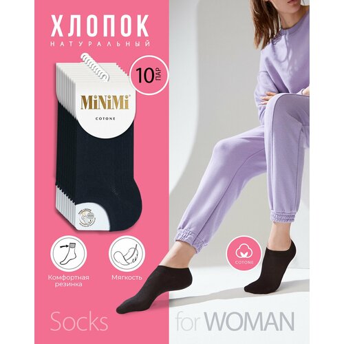 фото Женские носки minimi укороченные, 10 пар, размер 35-38 (23-25), черный