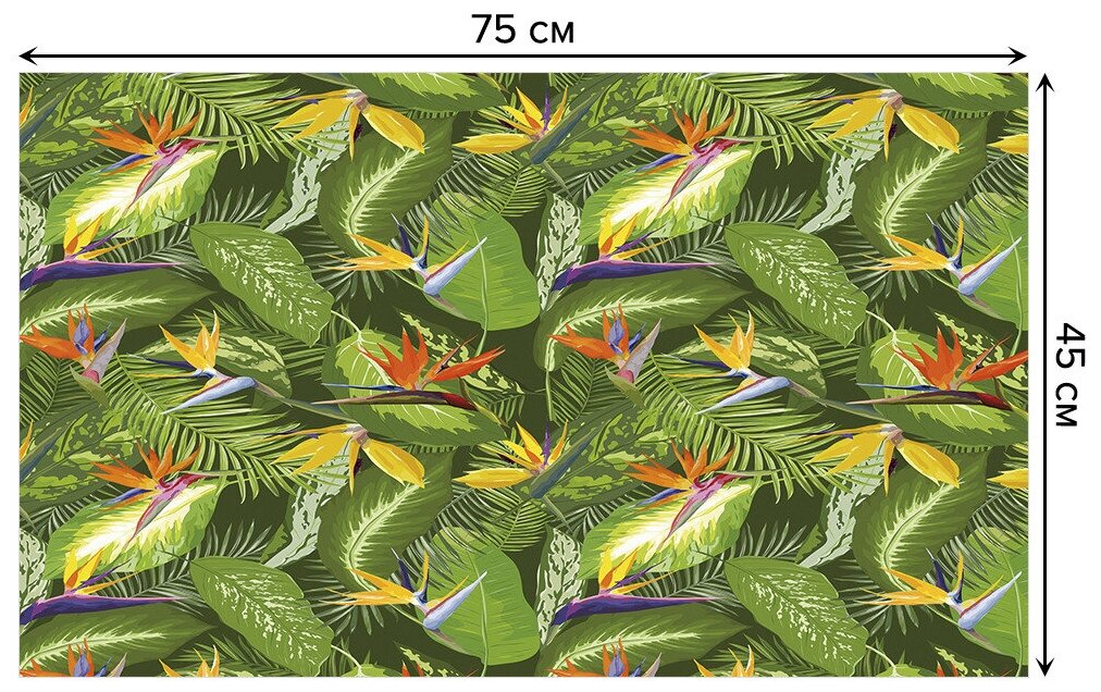 Придверный коврик в прихожую JoyArty "Тропическое цветение" для обуви, на резиновой основе, 75x45 см - фотография № 2