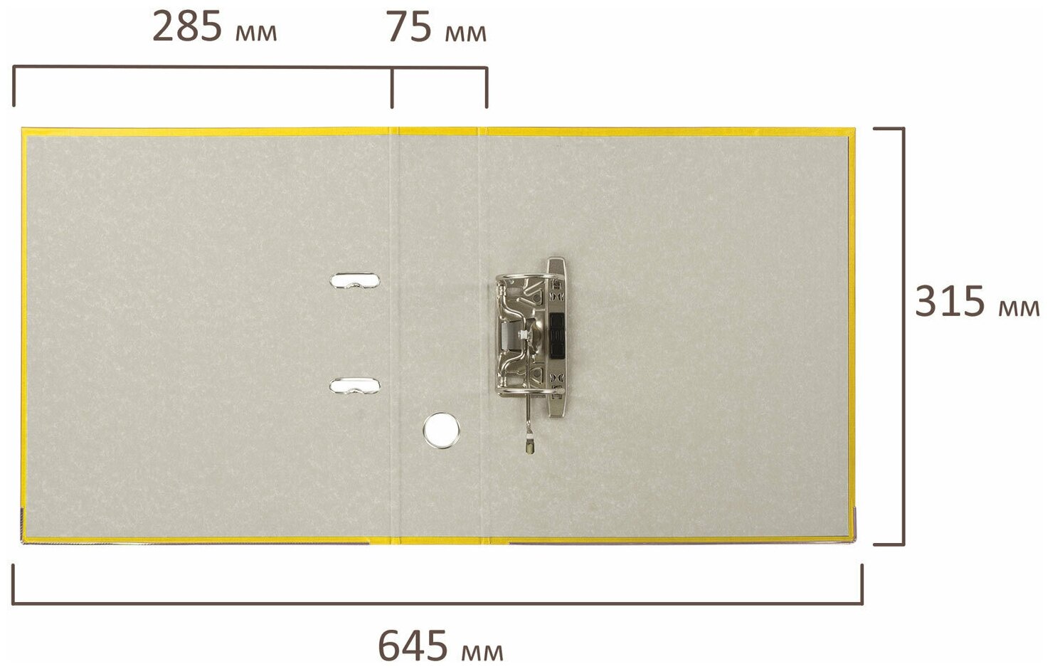 Папка-регистратор, покрытие пластик, 75 мм, прочная, с уголком, BRAUBERG, желтая, 226599 - фото №8