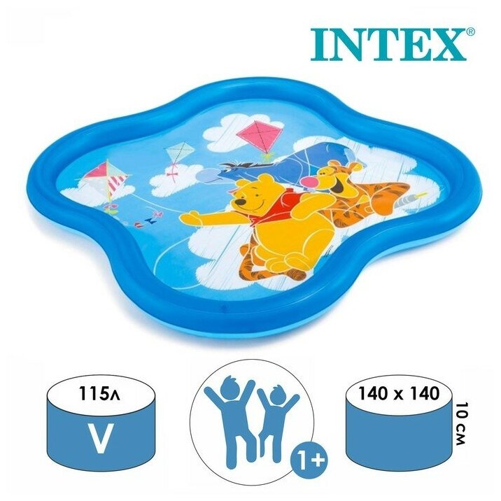 INTEX Бассейн надувной «Винни Пух» 140 х 140 х 10 см от 1-3 лет 58433NP INTEX