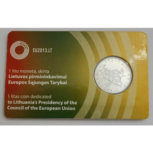 Литва - 1 лит - 2013 года - Председательство в Совете Европы UNC банкнота 100 lit лит литва hb 126 113 60078