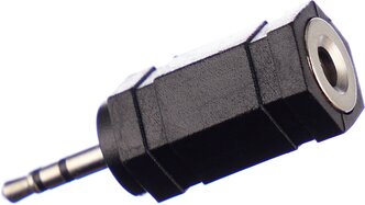 Аудио переходник адаптер GSMIN A08 Mini Jack 3.5 мм джек (F) - Micro Jack 2.5 мм джек (M) (Черный)