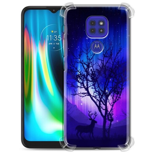 фото Дизайнерский силиконовый с усиленными углами чехол для motorola moto g9 play северное сияние 100gadgets
