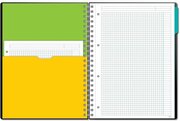 Бизнес-тетрадь Attache Selection Smartbook А4 120 листов черная/бирюзовая в клетку 1 разделитель на спирали 238х299 мм