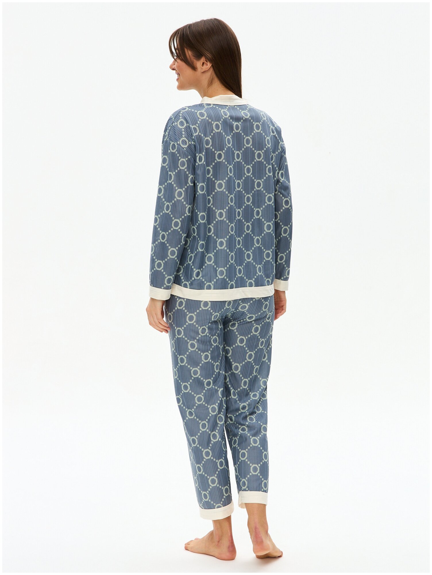 Пижама женская с брюками и рубашкой для сна, домашняя одежда 48/XXL размер - фотография № 12