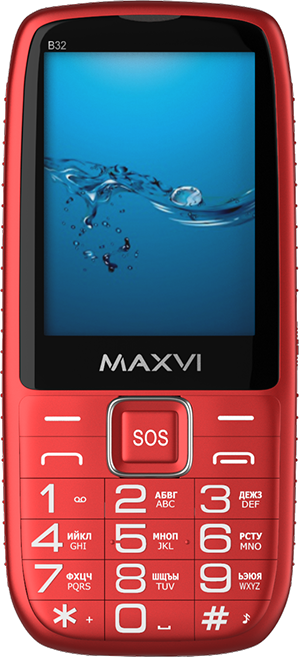 Телефон MAXVI B32, 2 SIM, red