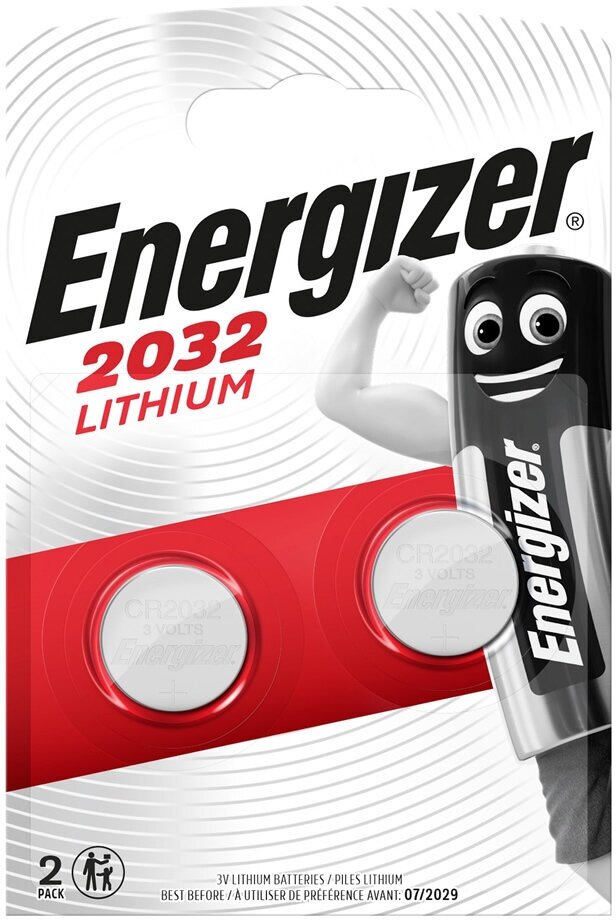 Батарейка ENERGIZER CR2032, литиевая - 2 шт.