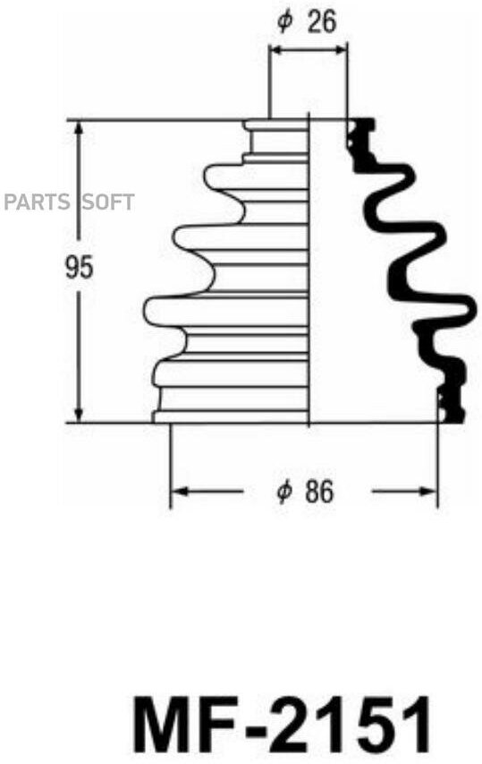 Пыльник ШРУС 86 x 95 x 26 MASUMA MASUMA MF2151 | цена за 1 шт | минимальный заказ 1