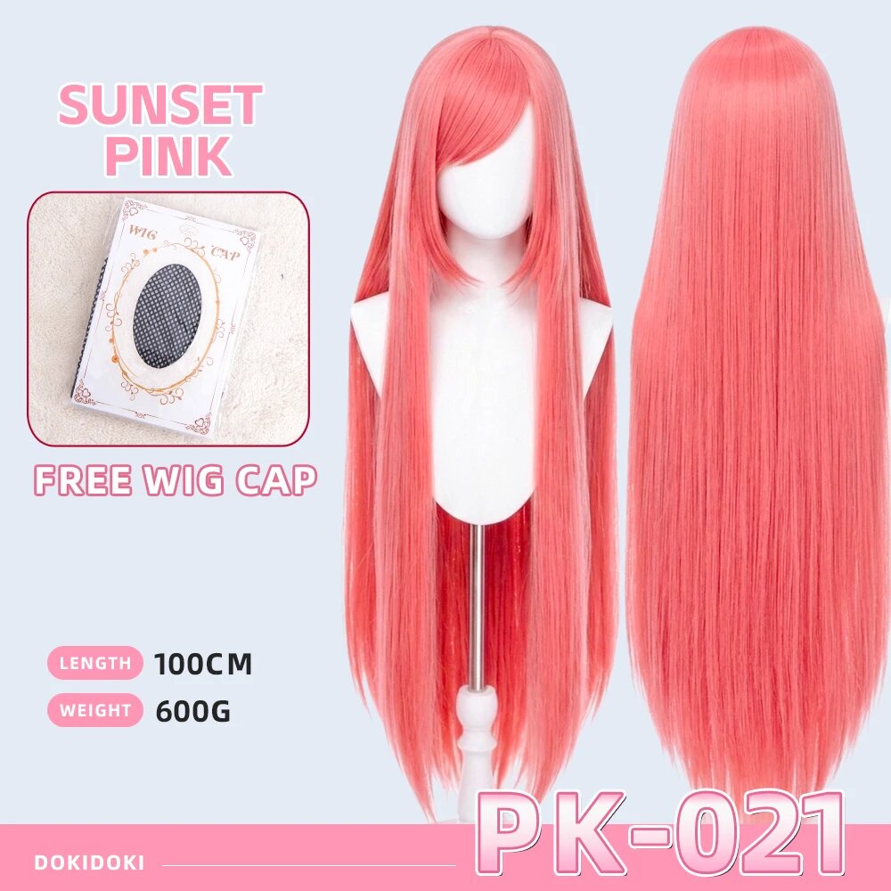 Розовый парик DokiDoki для косплея Розовый, Pink-021