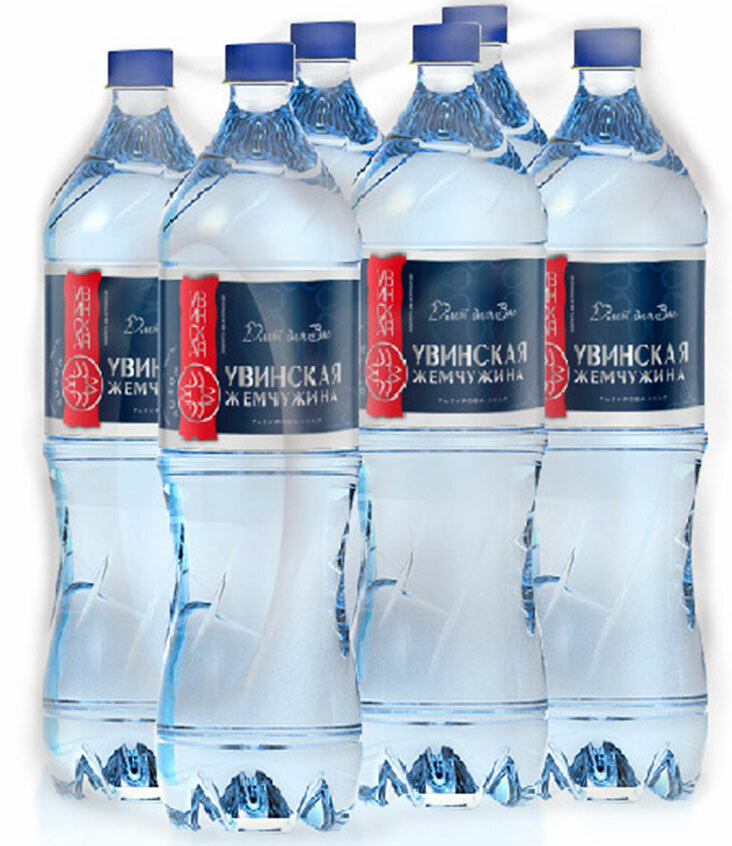Набор 6шт Вода Увинская жемчужина газированная 1,5 литра (6шт)