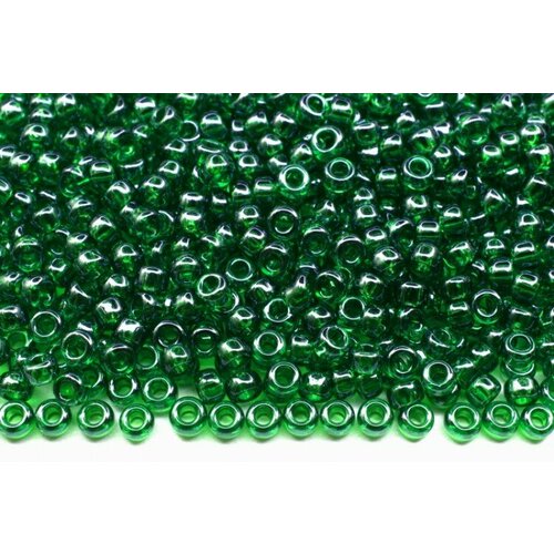 Бисер японский MIYUKI круглый 11/0 #0173 зеленый, глянцевый прозрачный, 10 грамм