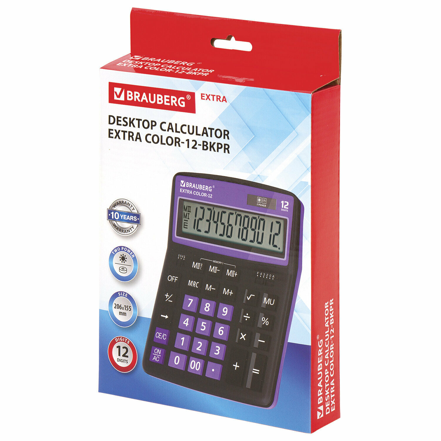 Калькулятор бухгалтерский BRAUBERG Extra Color-12