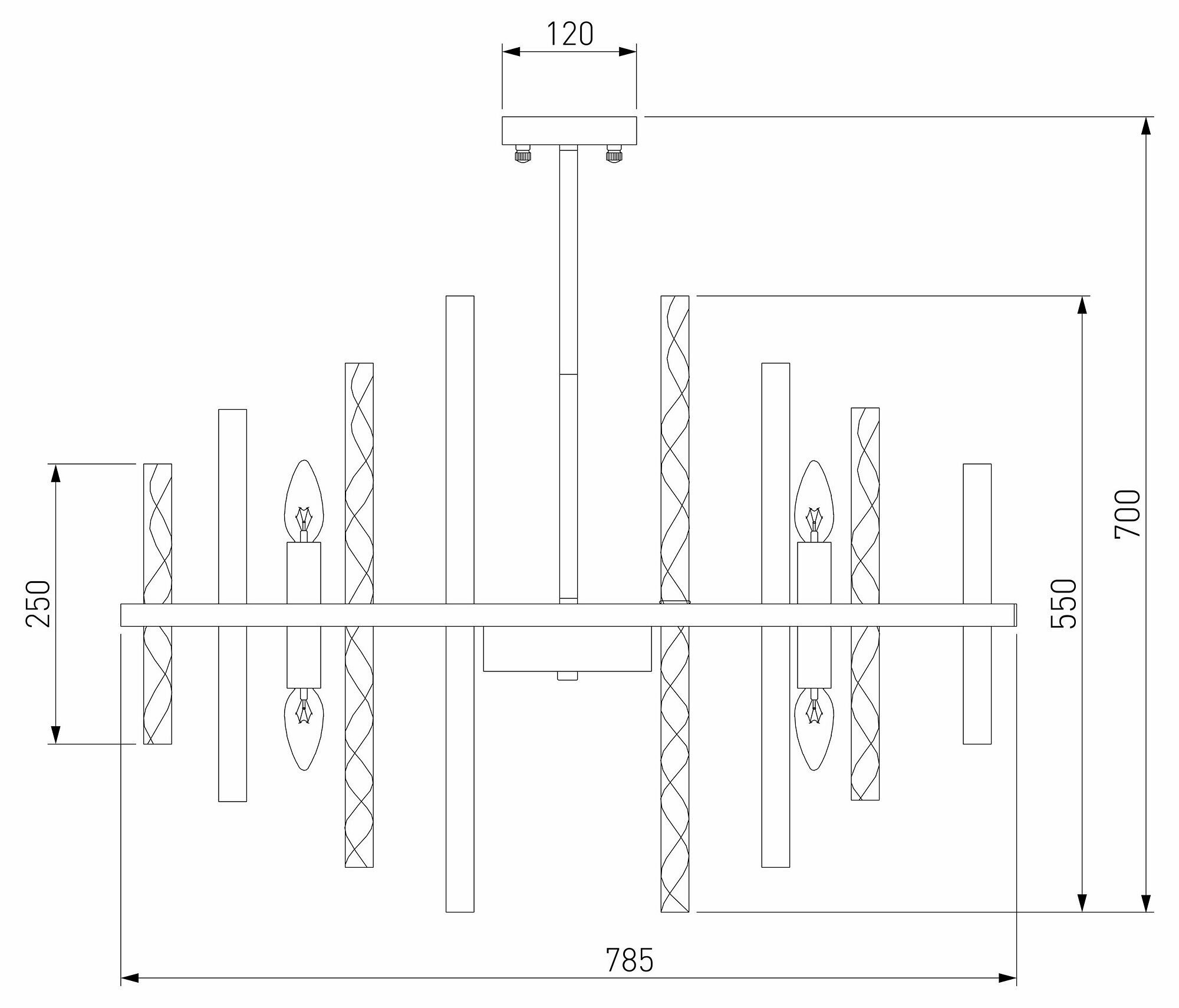 Умная потолочная люстра Bogate's 367/9 Smart Hollis никель E14 Minimir Home - фото №12