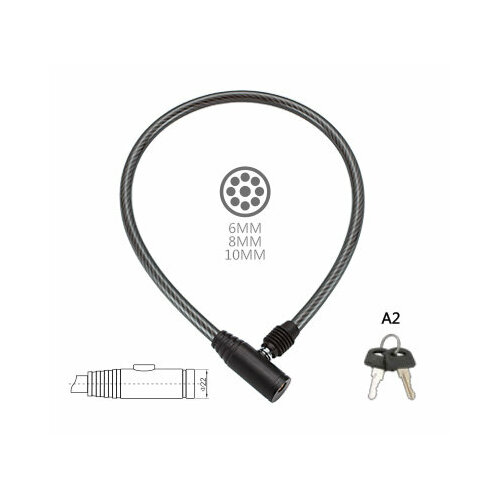 фото Golden key замок тросовый 8х650мм с ключом