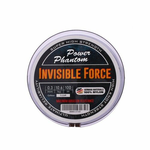 фото Леска power phantom invisible force clear, диаметр 0.30 мм, тест 10.6 кг, 100 м