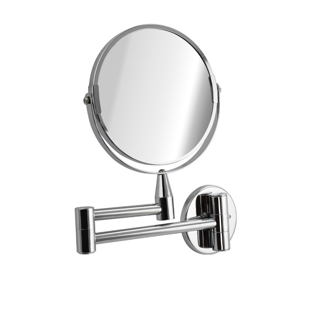 Зеркало для макияжа настенное санакс 75270. Раздвижное, двустороннее. Хром, нержавеющая сталь. Косметическое зеркало