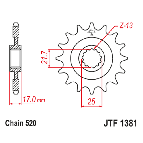 Звезда ведущая JTF1381 15RB
