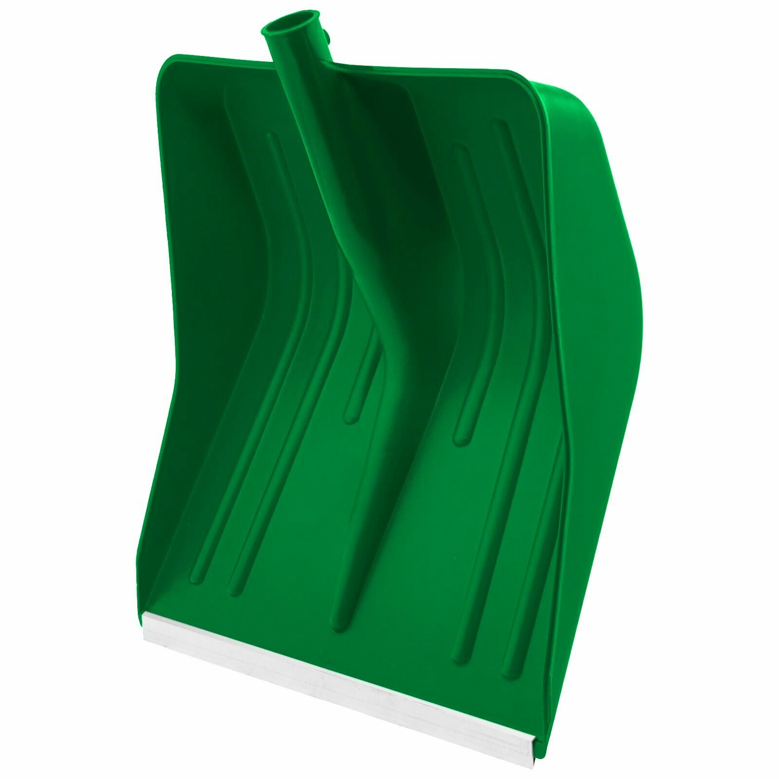 Лопата для уборки снега пластиковая зеленая 420 х 425 мм без черенка Россия Сибртех 61619
