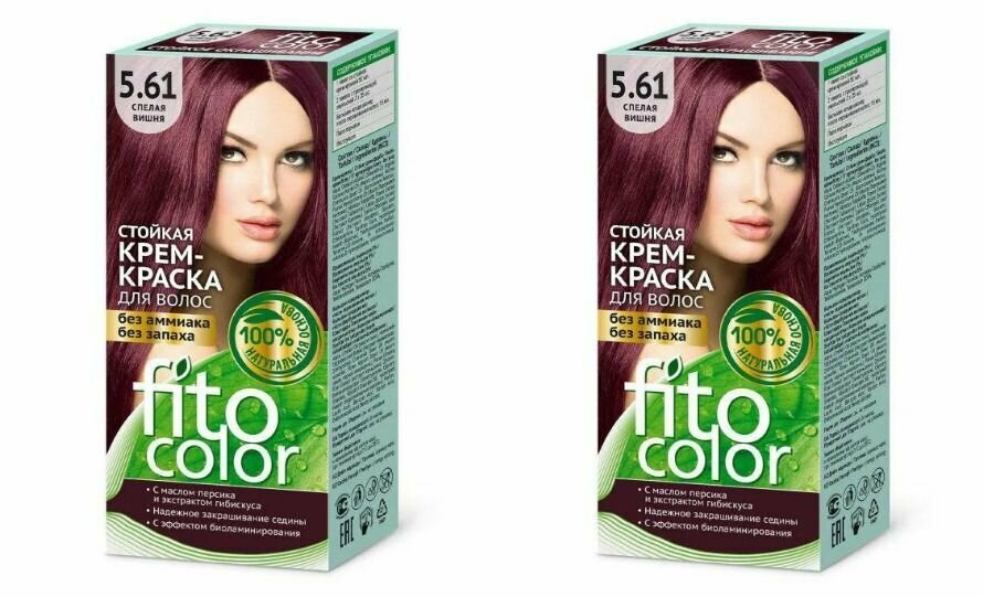 Крем-краска для волос серии fitocolor, тон 5.61 спелая вишня fito косметик 115 мл Фитокосметик ООО - фото №1