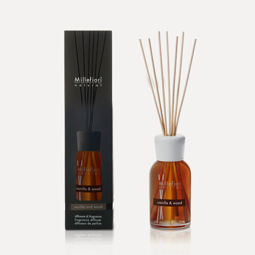 Изображение товара Ароматический диффузор Millefiori Milano NATURAL "Ваниль и дерево/VANILLA & WOOD", 250мл