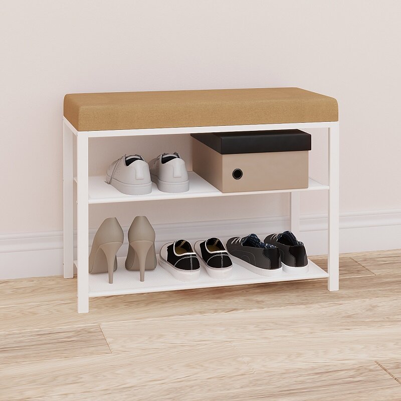 фото Банкетка Торонто 23s, 670х300х490мм, цвет белый/бежевый