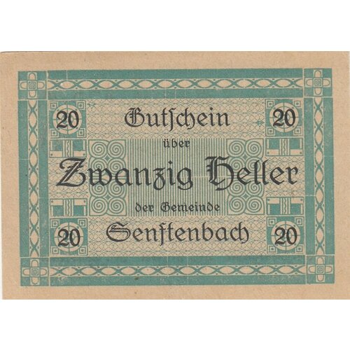 Австрия, Зенфтенбах 20 геллеров 1920 г. австрия санкт виллибальд 20 геллеров 1920 г