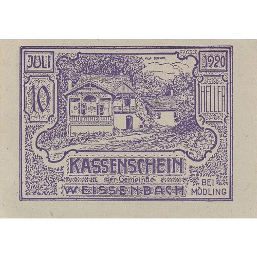Австрия, Вайсенбах-бай-Мёдлинг 10 геллеров 1920 г. австрия вайсенбах бай мёдлинг 20 геллеров 1920 г 2