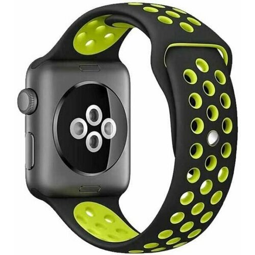 Ремешок DF для Apple Watch 38/40/41mm iSportBand-02 Black-Green черный, зеленый