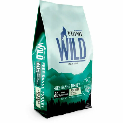 PRIME WILD GF FREE RANGE Сухой корм для щенков и собак всех пород, индейка, 2 кг