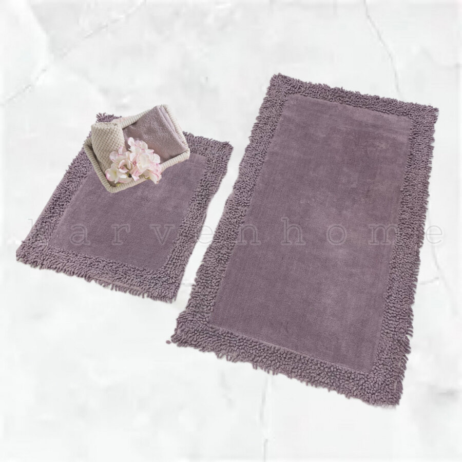 Комплект ковриков для ванной (60х100 + 50х60) K.M.Duz лиловый Karven (лиловый), Комплект ковриков