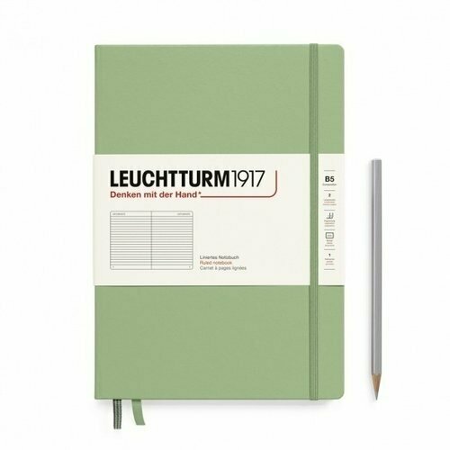 Блокнот Leuchtturm1917, в линейку, 109 листов, В5, зеленый шалфей