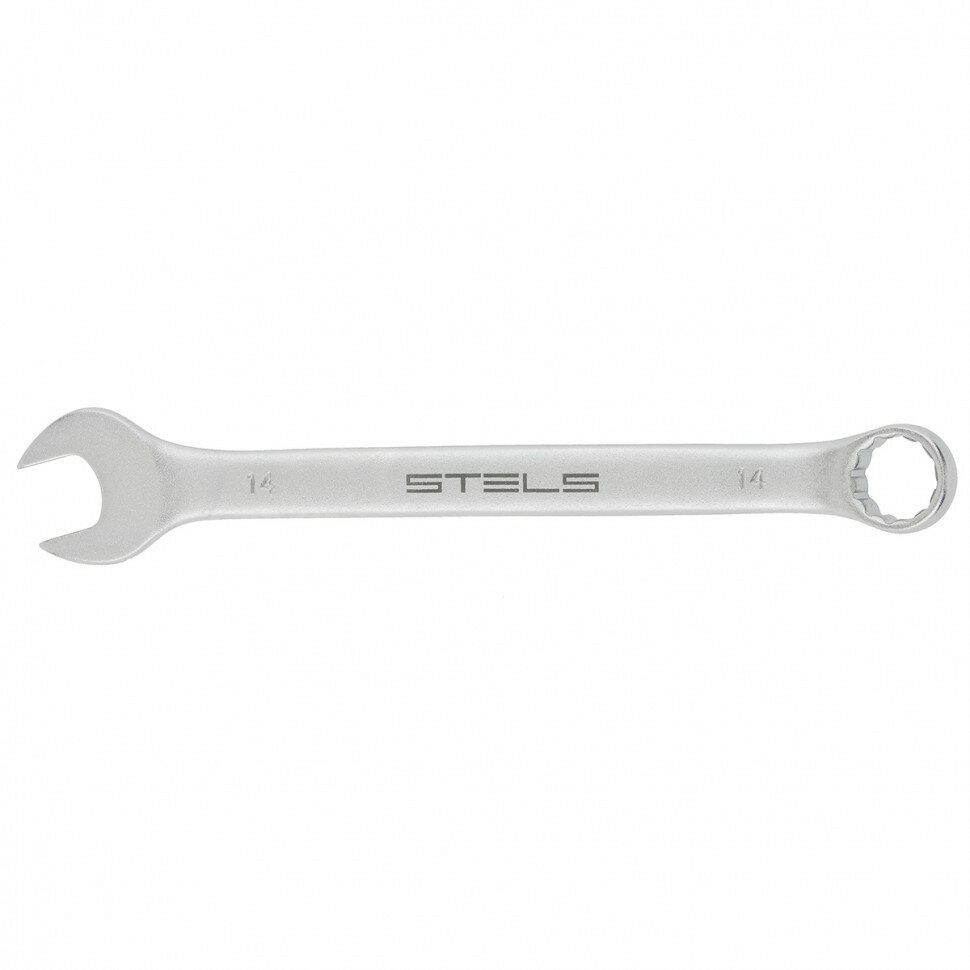 STELS Ключ комбинированный, 14 мм, CrV, матовый хром Stels, ( 15211 )