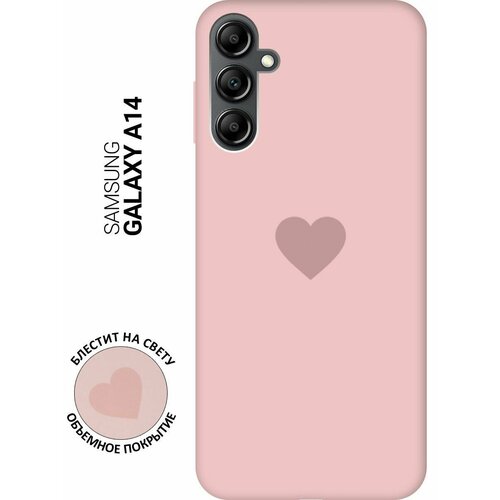Силиконовый чехол на Samsung Galaxy A14, Самсунг А14 Silky Touch Premium с принтом Heart розовый силиконовый чехол на samsung galaxy a14 самсунг а14 silky touch premium с принтом girl power розовый