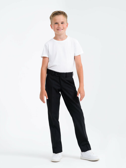 Школьные брюки Sherysheff, размер 30-134, черный