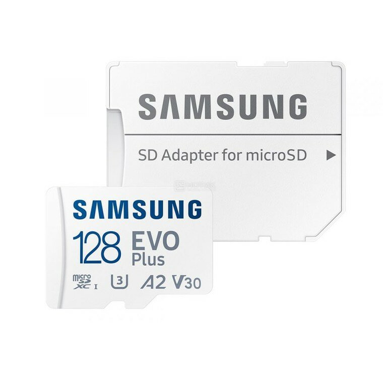 Карта памяти Samsung microSDXC 128GB EVO PLUS microSDXC Class 10 UHS-I U3 + SD адаптер MB-MC128KA/APC