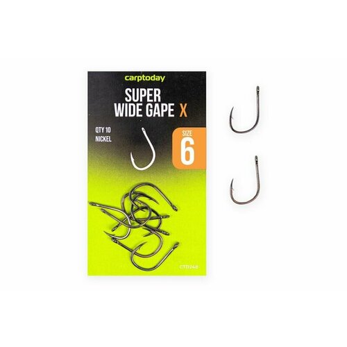 Крючки карповые Carptoday Super Wide Gape Nickel X Размер №6