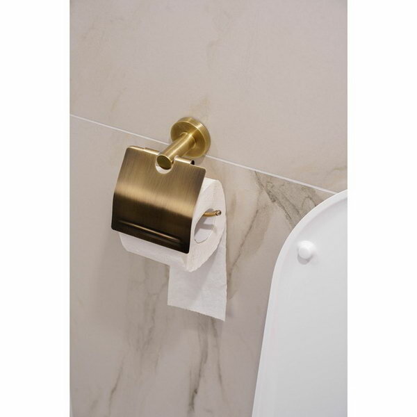 Держатель для туалетной бумаги с крышкой Штольц bacic, серия Bronze